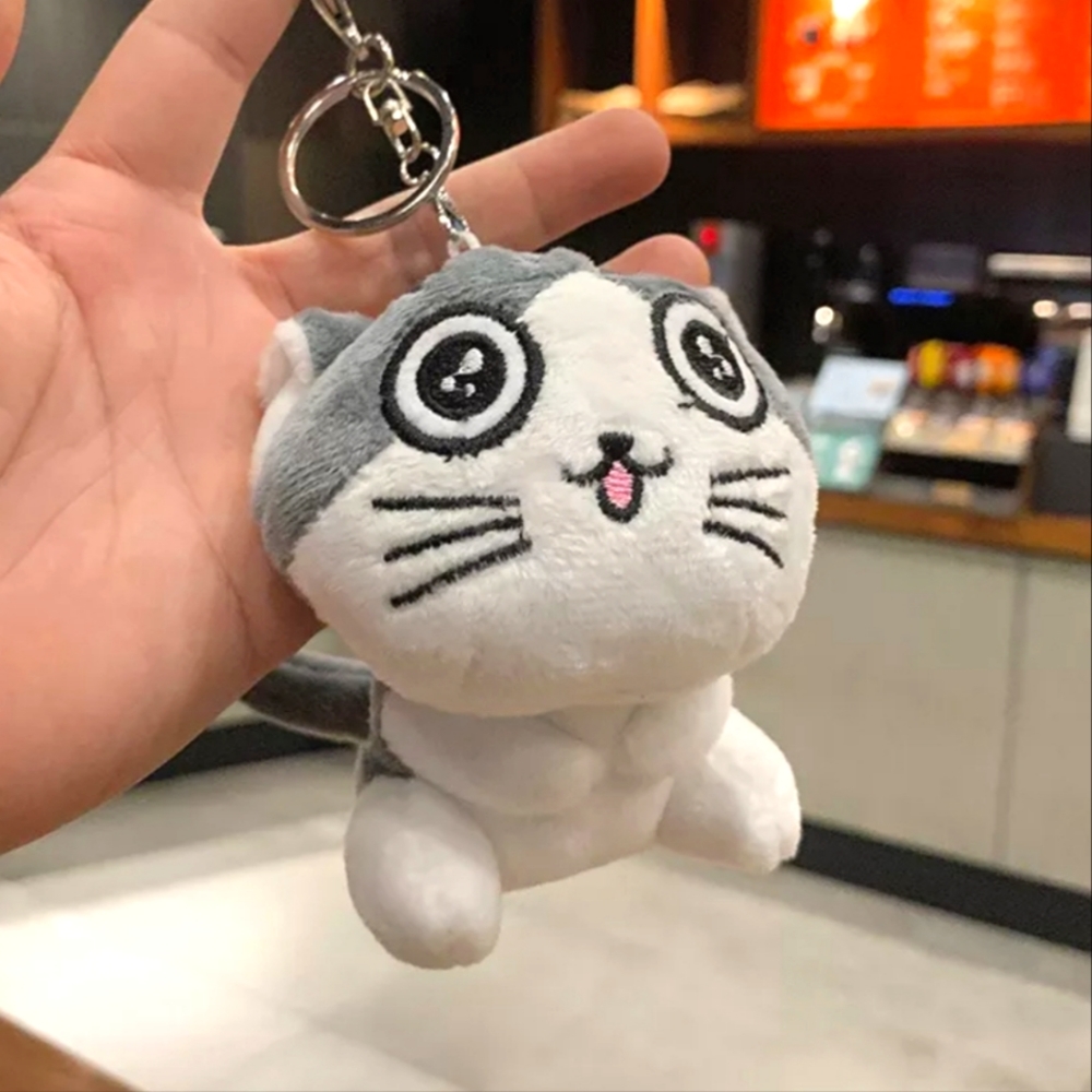 Plush Cat Keychain Backpack Clip